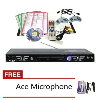 Ace MIDI-8574 Slim All In One Karaoke/DVD Player Set with Games and Radio (Black)