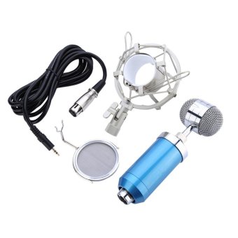 Professional Audio Condenser Microphone with Shock Mount Blue - intl Professional Audio Condenser Microphone with Shock Mount Blue - intl