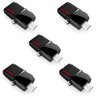 SanDisk SDDD2-032G-G46 32GB Ultra Dual USB OTG Flash Drive Set of 5 (Black)