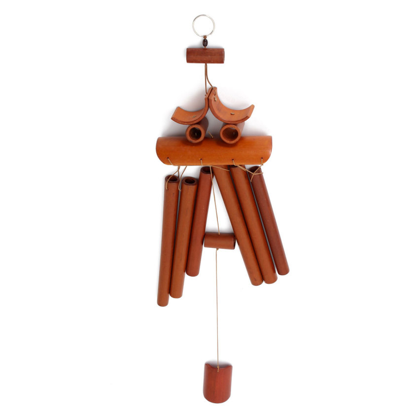 Big Bamboo Wind Chime Dark Brown Lazada Ph Bamboo Wind Chime Windchime Garden Feng Shui Ornament