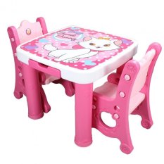 Bestbaby Lovely Plastic Study Table And Chairs Set Pink Bestbaby Lovely Plastic Study Table And Chairs Set Pink