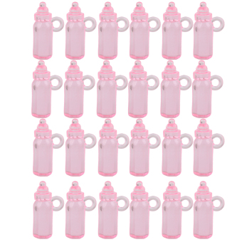 Mini Feeding Bottle Christening Baby Shower Favors Party Decor 24pcs Pink
