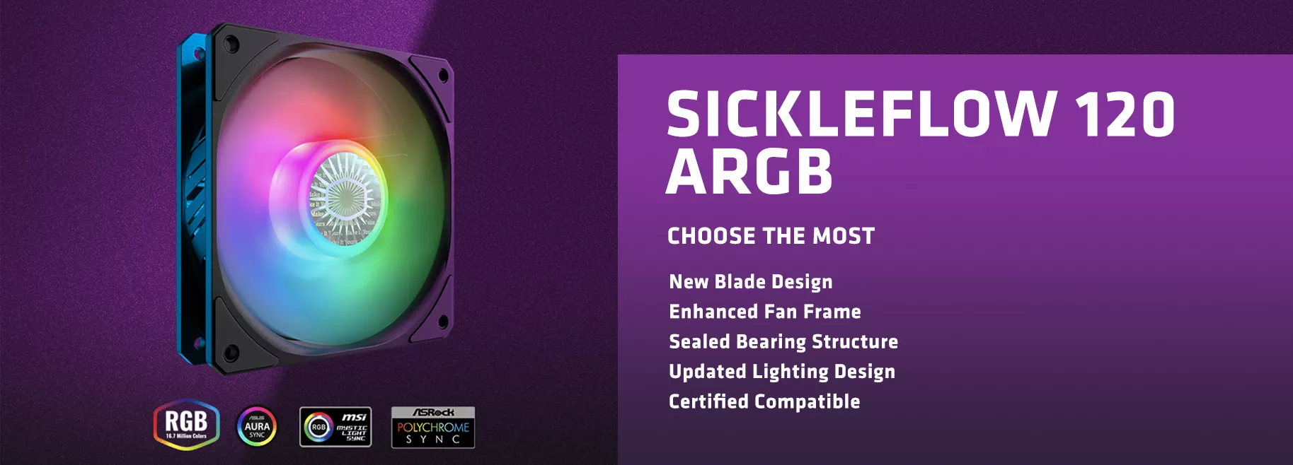 Netcodex Ph Cooler Master Sickle Flow Argb Single Fan Black