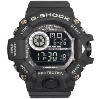 Mens Digital Sports (Black/White) Resin Strap Watch