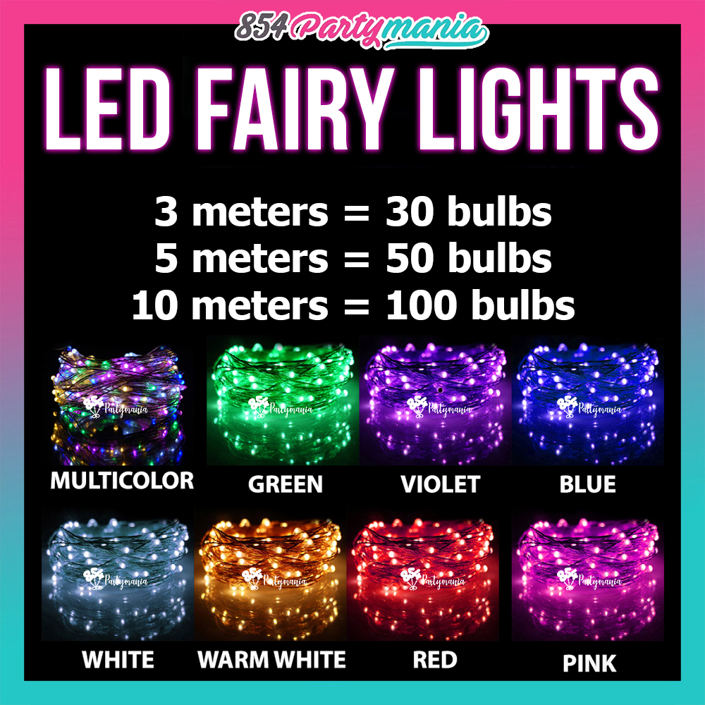 Glowtech LED Fairy String Lights Wire 3 Meters Or 10 Meters Battery