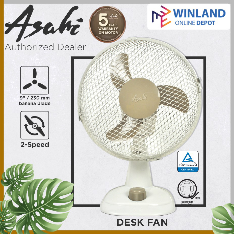 Asahi 9" Desk Fan - Child Safety Fan