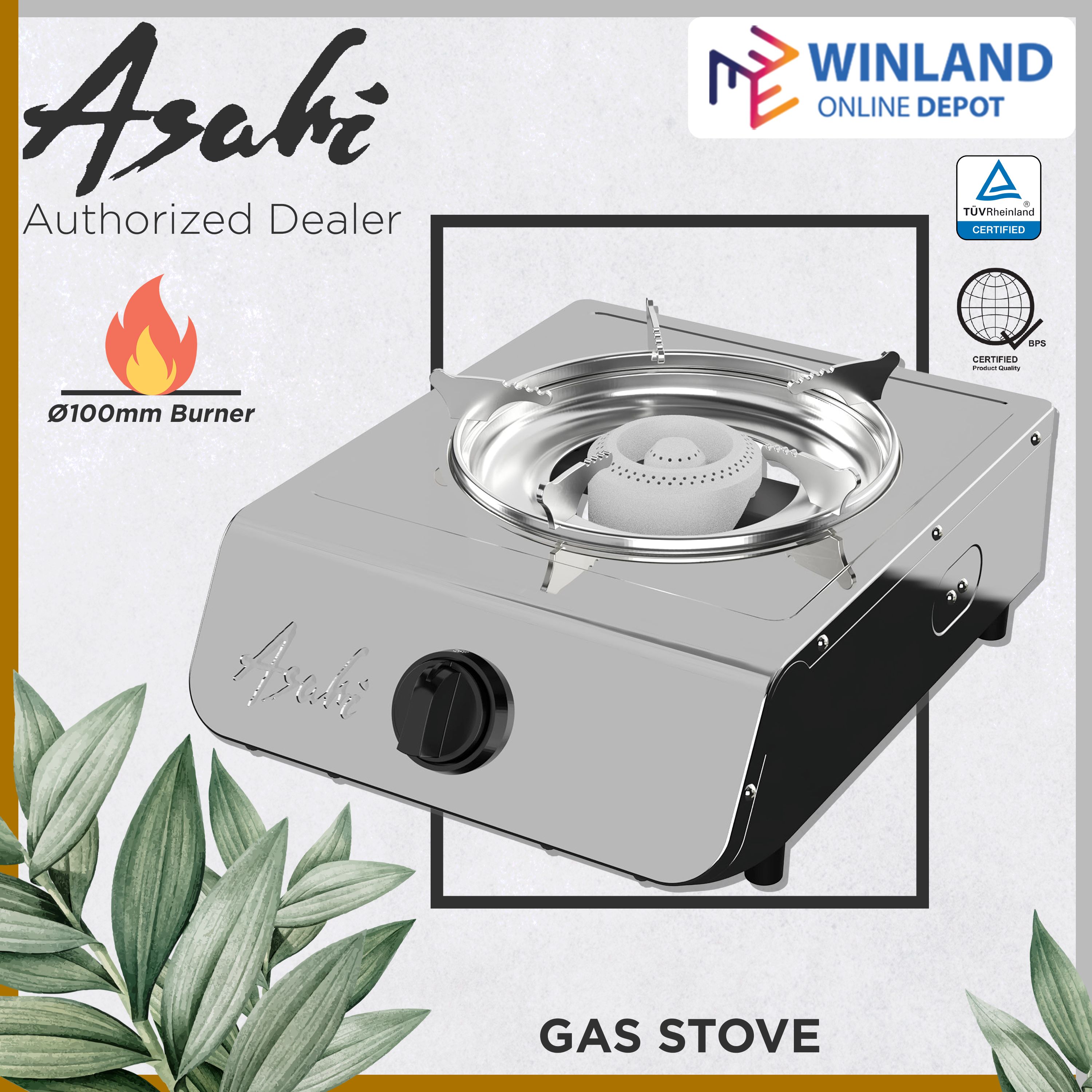 ASAHI by Winland Cast Iron Gas Stove 2 Adjustable Gas valve C-30