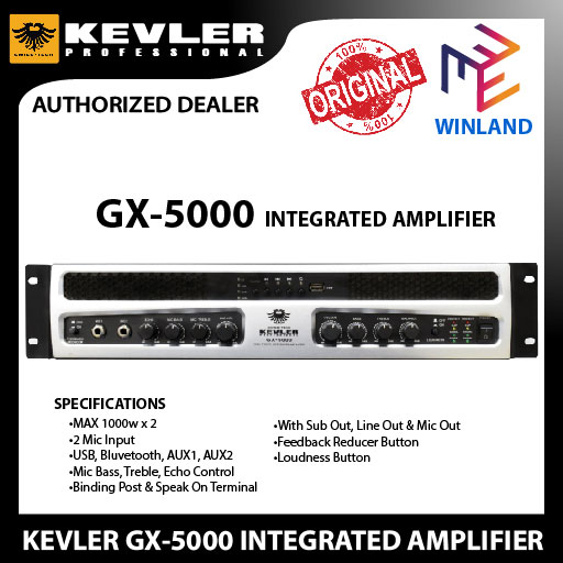 Kevler GX-5000 1000W X2 Integrated Amplifier by Winland