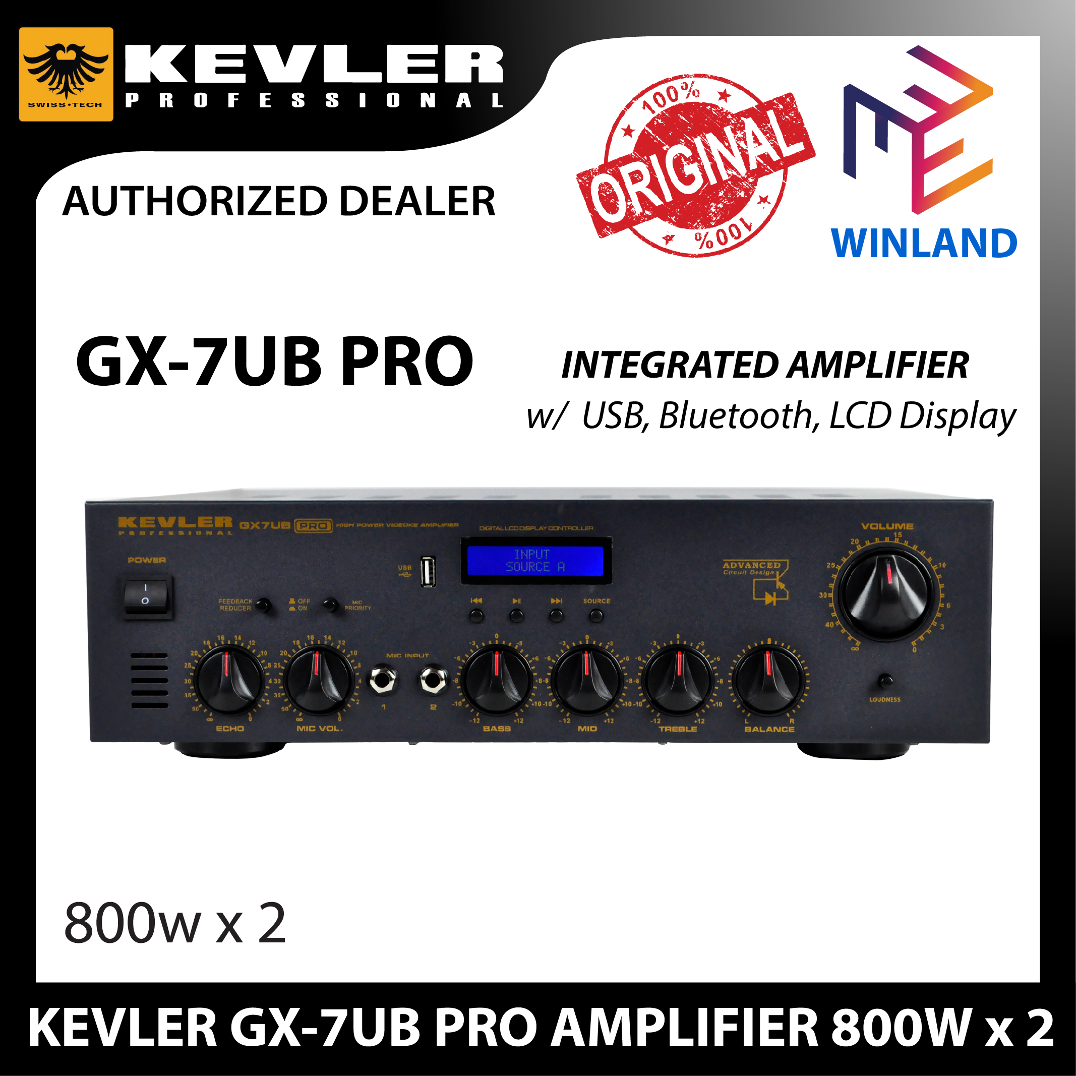 KEVLER GX7UBPRO High Power Videoke Amplifier with Bluetooth and USB