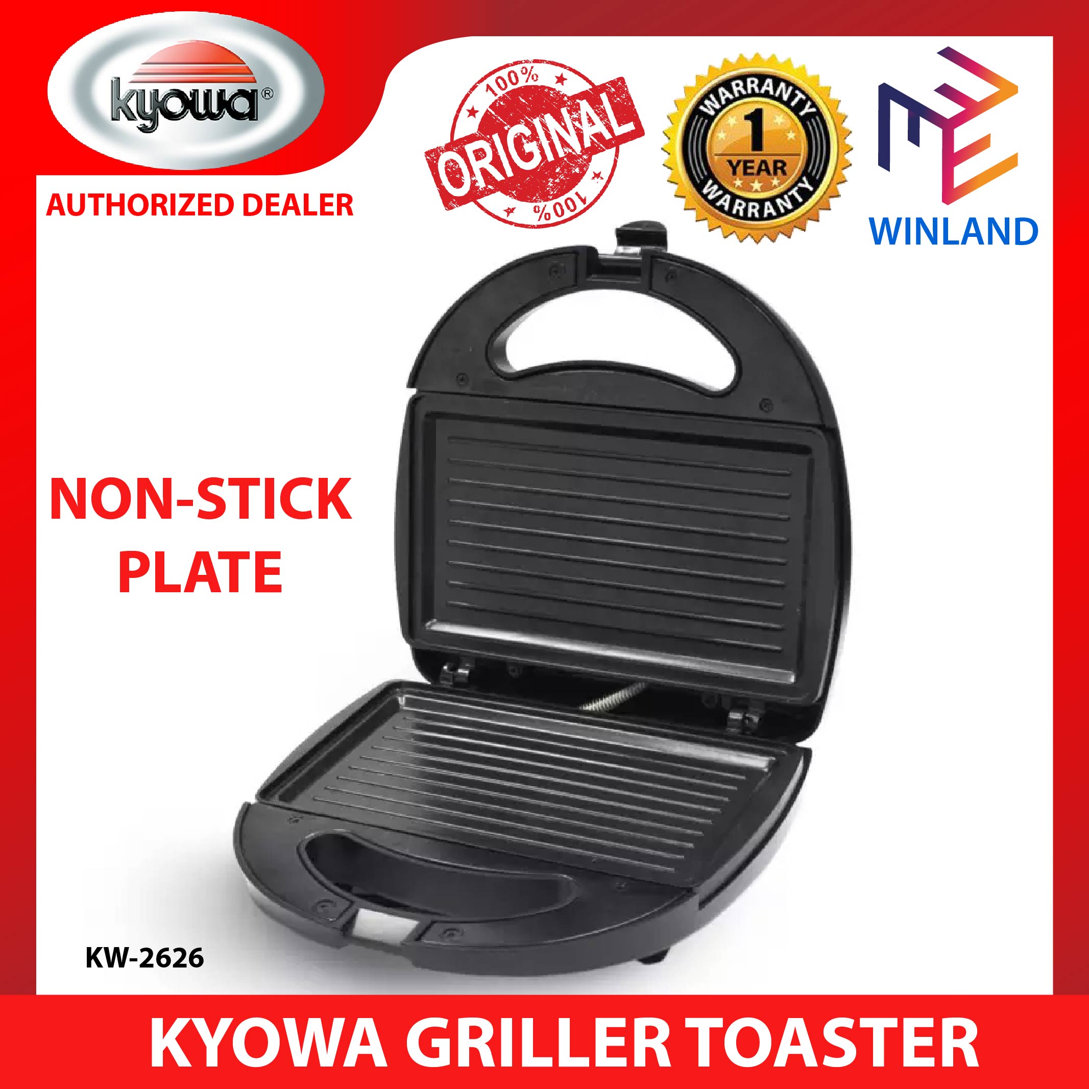 KYOWA by Winland KW-2626 Griller Toaster Bread Toaster