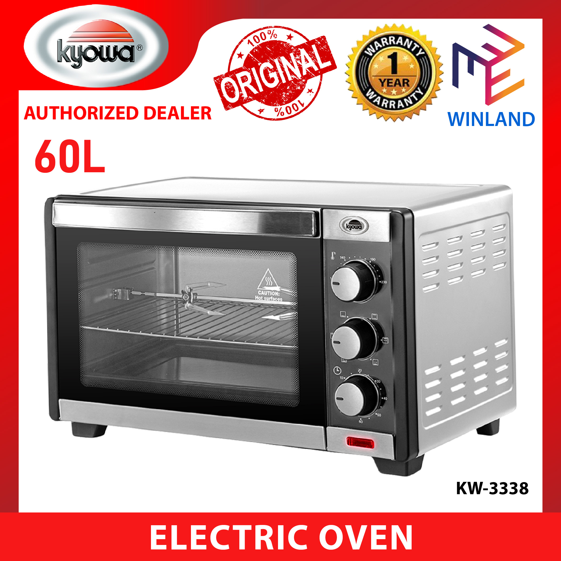 KYOWA Electric Oven with Rotisserie, 60L - KW-3338