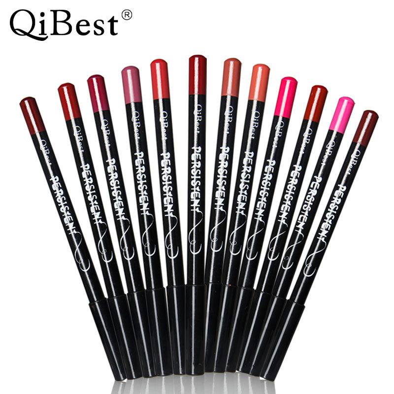 Qibest 12pcs Waterproof Lip Liner Pencil Women Professional matte Long Lasting Lipliner lip pencil Makeup Tools Philippines