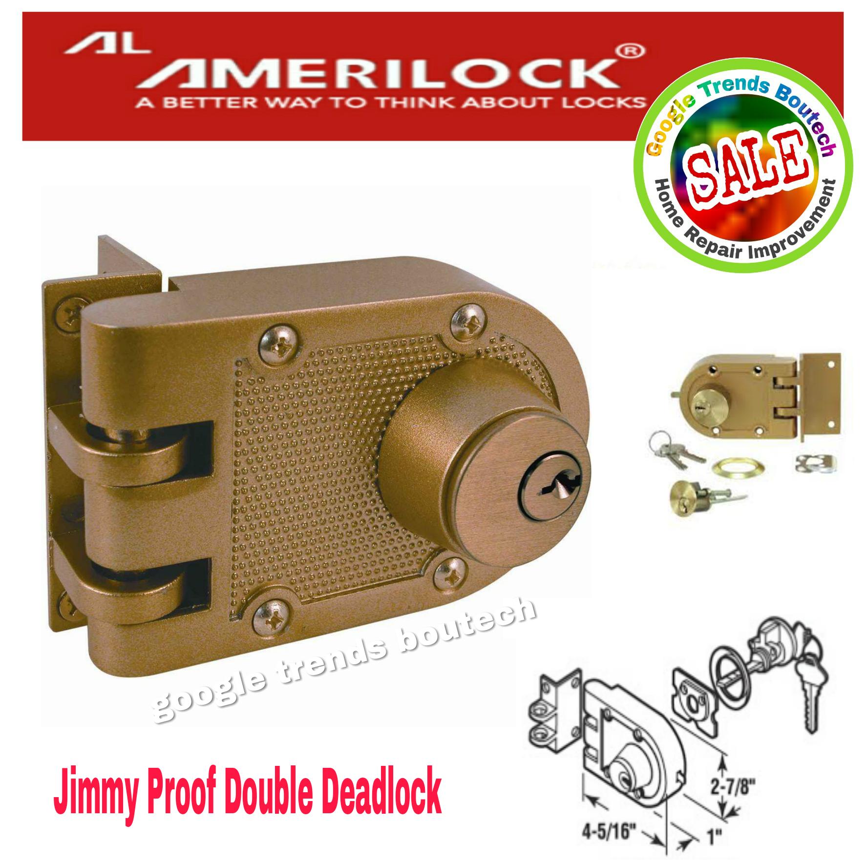 Amerilock Jimmy-Proof Deadlock Double Cylinder for Sliding Door - Panel Door and Flushdoor