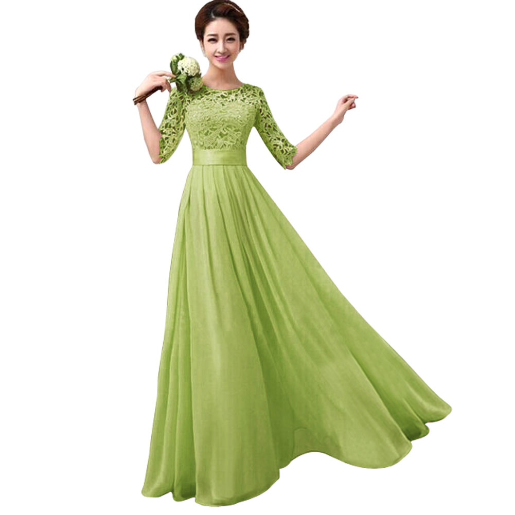 long sleeve party gown
