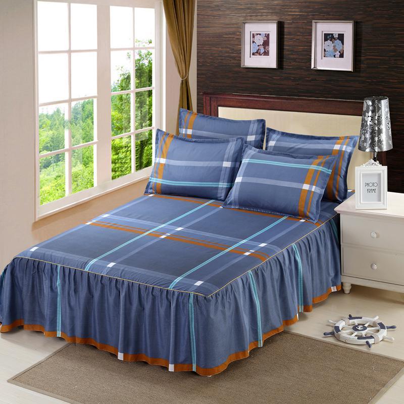 Three Piece Set Pure Cotton Bedspread Bed Skirt One 2 0 1 8 5 Protective Case Flounced Cover Three Piece Set Pure Cotton Bedspread Bed Skirt One 2 0