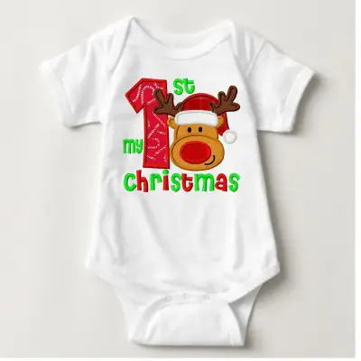 Baby Christmas Onesies - 1st Christmas Rudolf