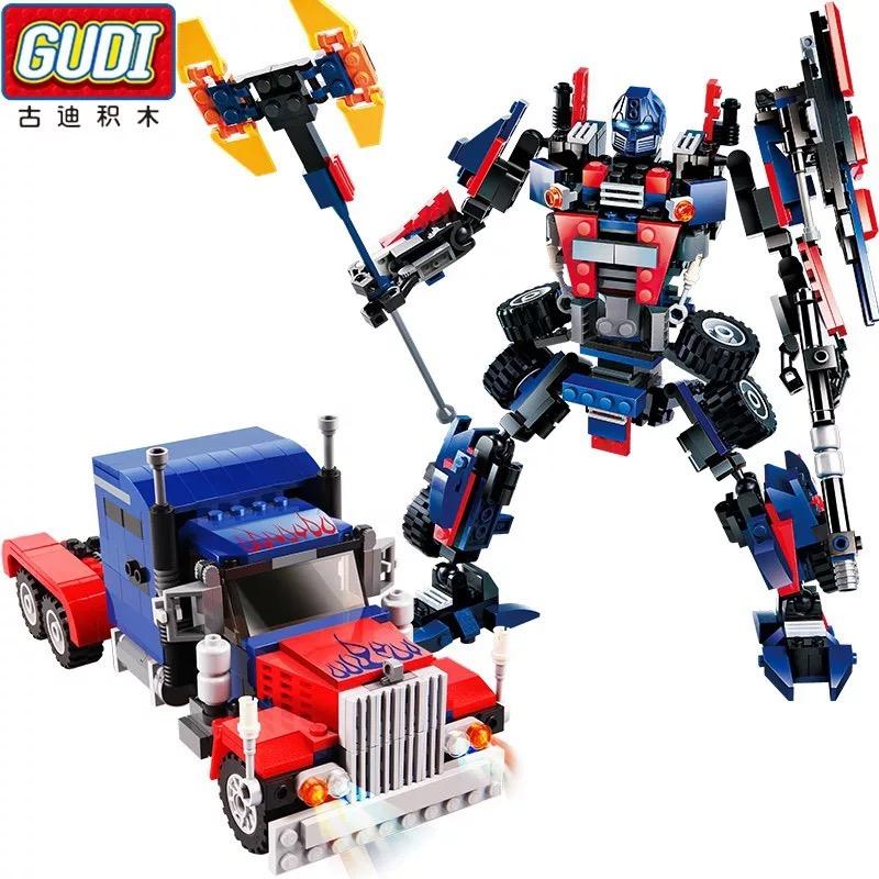 Gudi Transform Series Optimus Prime Truck Model Building Blocks boy's Toys DIY 