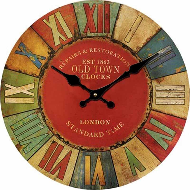 Vintage Wall Clocks Quartz Clock Mute Home Living Room Hanging Decoration Decor