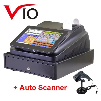 Vio 10.1 Inches Touch Pos Machine With FREE SOFTWARE Cash Register Machine Built In Printer and Cash Drawer Cash Register and barcode scanner (3)