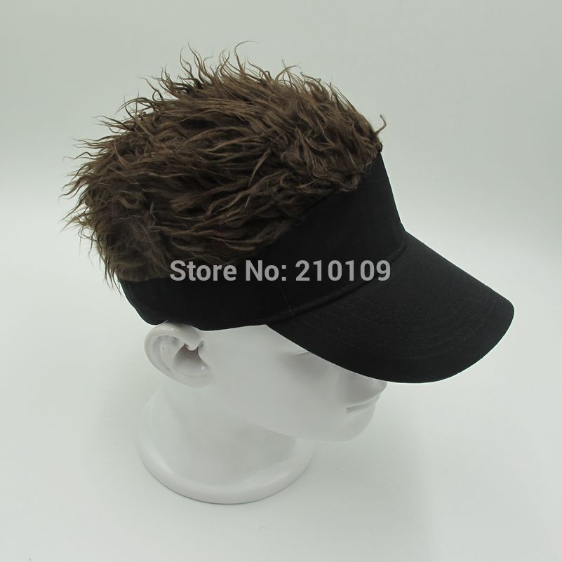 Hot New Fashion Novelty Baseball Cap Fake Flair Hair Sun Visor