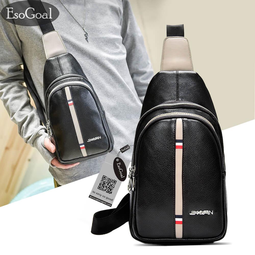 Sling Bags For Men Cross Online Brands Esogoal Men Crossbody Bag Sling Pu Leather Chest Shoulder Backpack Cross Body Purse Water