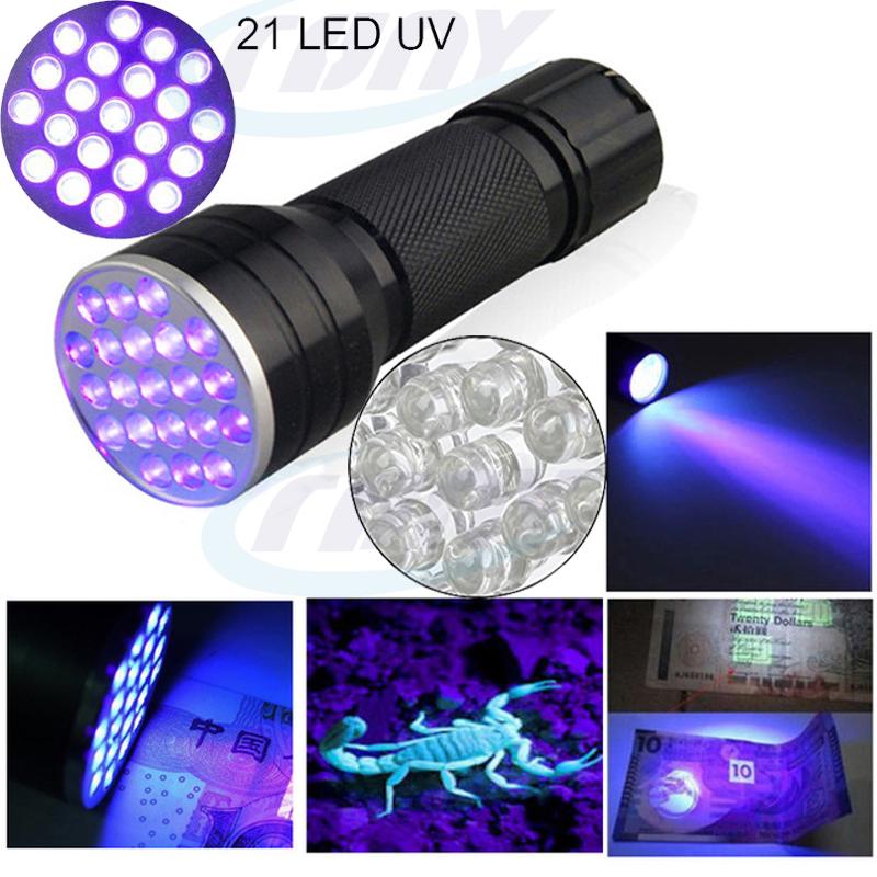 Larosso Touz Mini Aluminum Portable Uv Flashlight Violet Light 21 Led Uv Torch Light Lamp Flashlight By Larosso Home