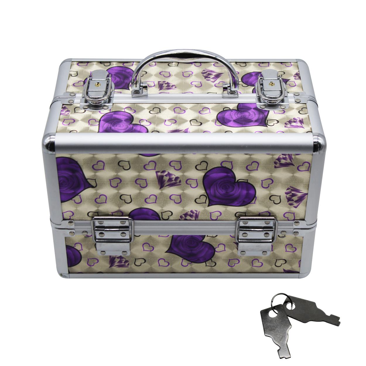 Professional Aluminum Makeup Case With Design (Purple Heart) Philippines