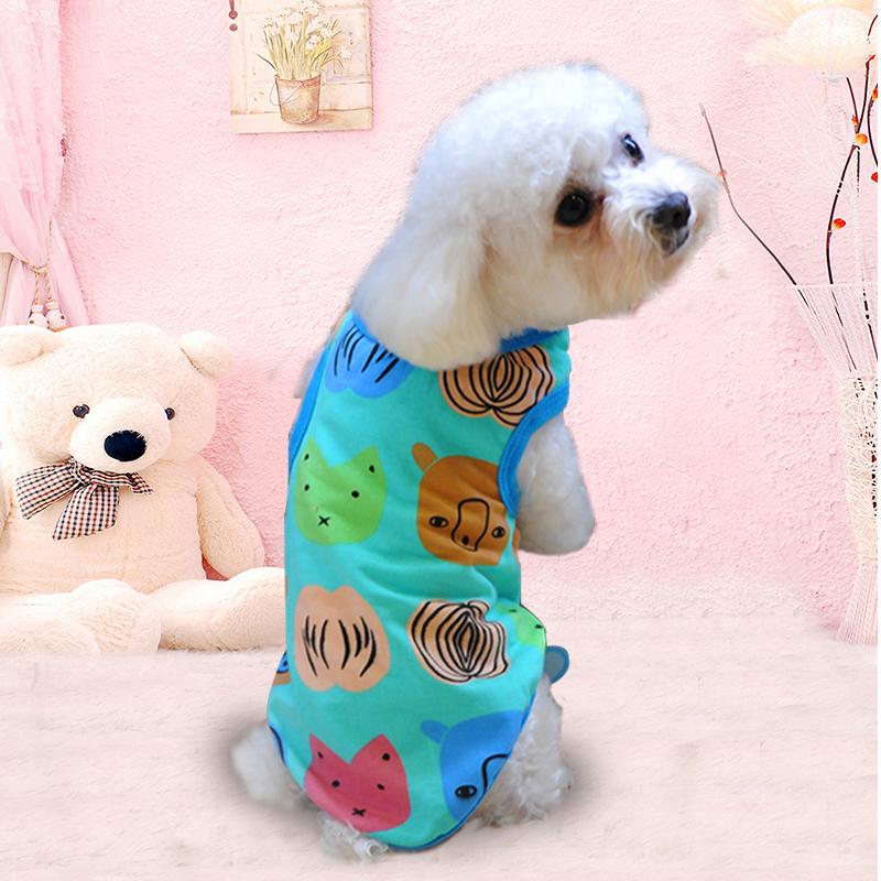 Petfun Pet Clothes Cotton Cartoon Printted Waistcoat Dog Clothes Tidy Cats Spring Clothing Vip Summer Wear Vest Shirt By Taobao Collection.