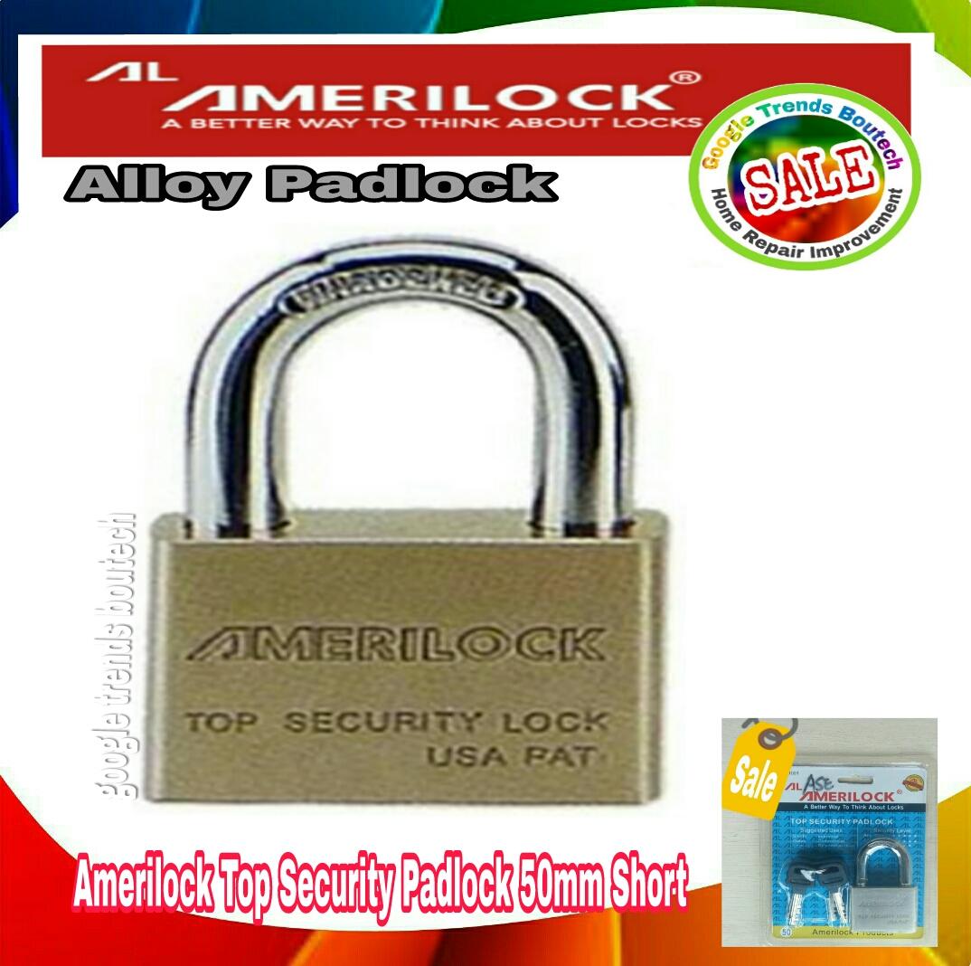 Amerilock Security Padlock:Security Level : Anti-Rust , Anti-prying , Anti-Sawing 50mm Short Shackle
