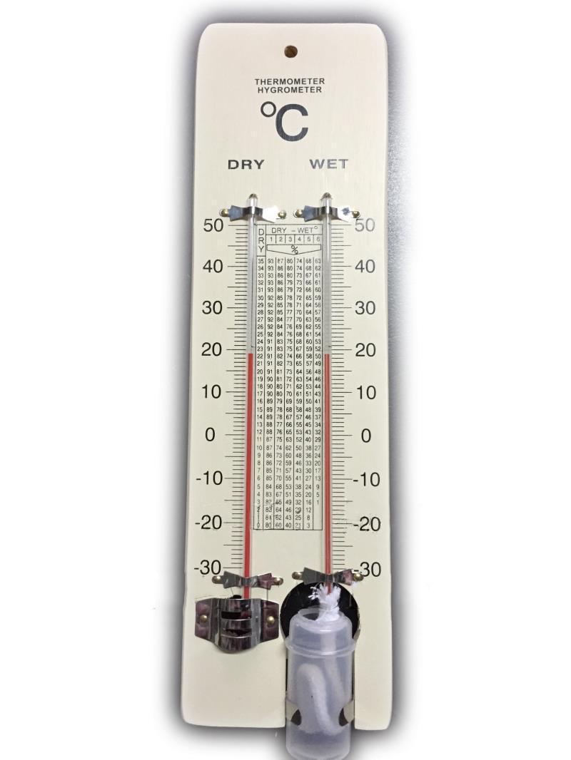 Wet bulb dry store bulb hygrometer