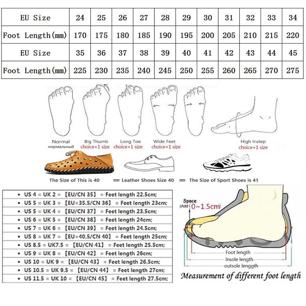 Taekwondo Shoe Size Chart