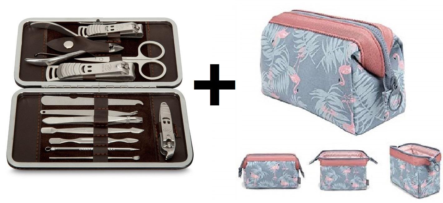 LILIs - 1 x 12in1 Manicure and Pedicure Set and COSMETIC POUCH/MAKE-UP BAG/TOILETRY BAG Philippines