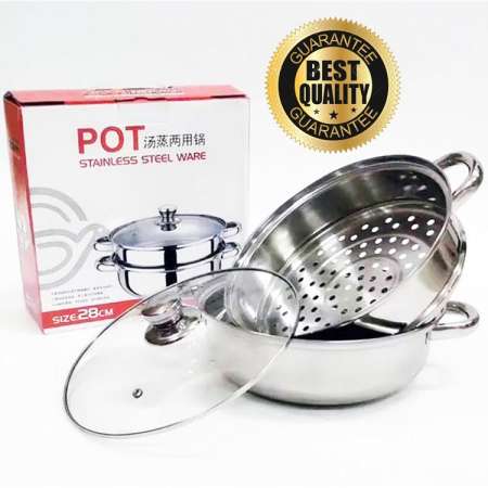 28cm Stainless Steel Steamer Pot by Brand XYZ