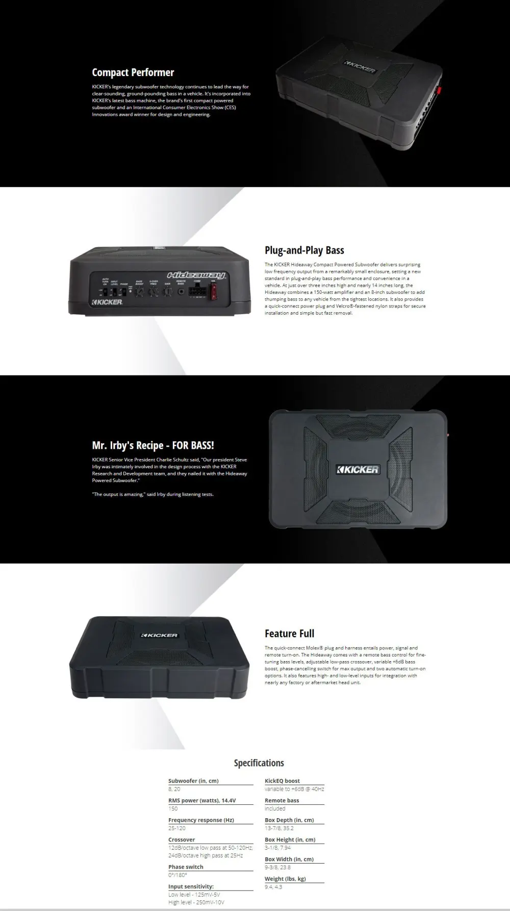 kicker hideaway amplifier 11hs8