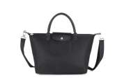 Longchamp Large Nylon Handbag with Adjustable Sling - Short Handle