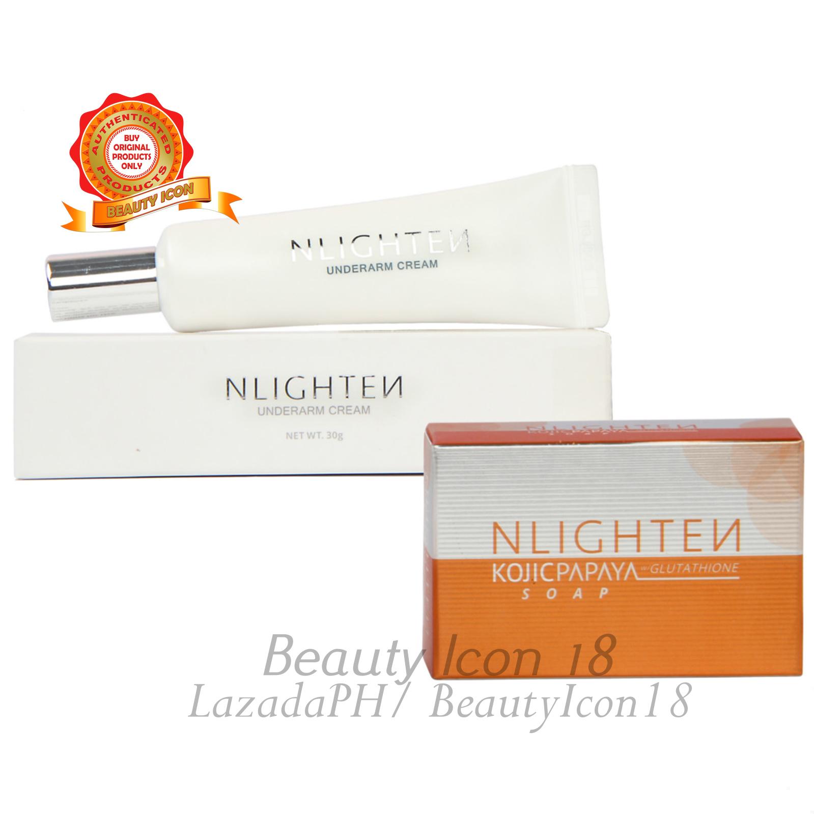 NLIGHTEN Philippines NLIGHTEN price list Whitening Soap Cream NLighten Underarm Instant Brightening Set of Kojic Papaya Soap and Underarm Cream