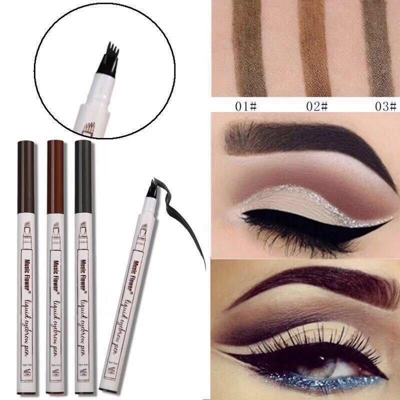 Music Flower Brand Fine Sketch Liquid Eyebrow Pen Waterproof Tattoo Super Natural Eye Brow Smudge-proof Philippines