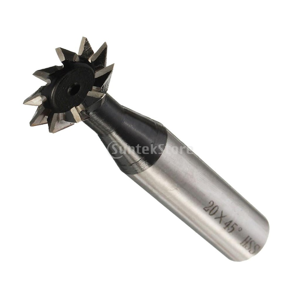 20mm 45 Degree HSS 4 Flute Dovetail End Mill Cutter Metalwork Cutting Endmill