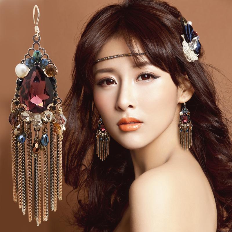 Hoop Earrings For Womens Online Brands Prices Bohemian Tels Large Earrings Long Crystal Ear Cuff Handmade Hook Women South Korea 925 Sterling