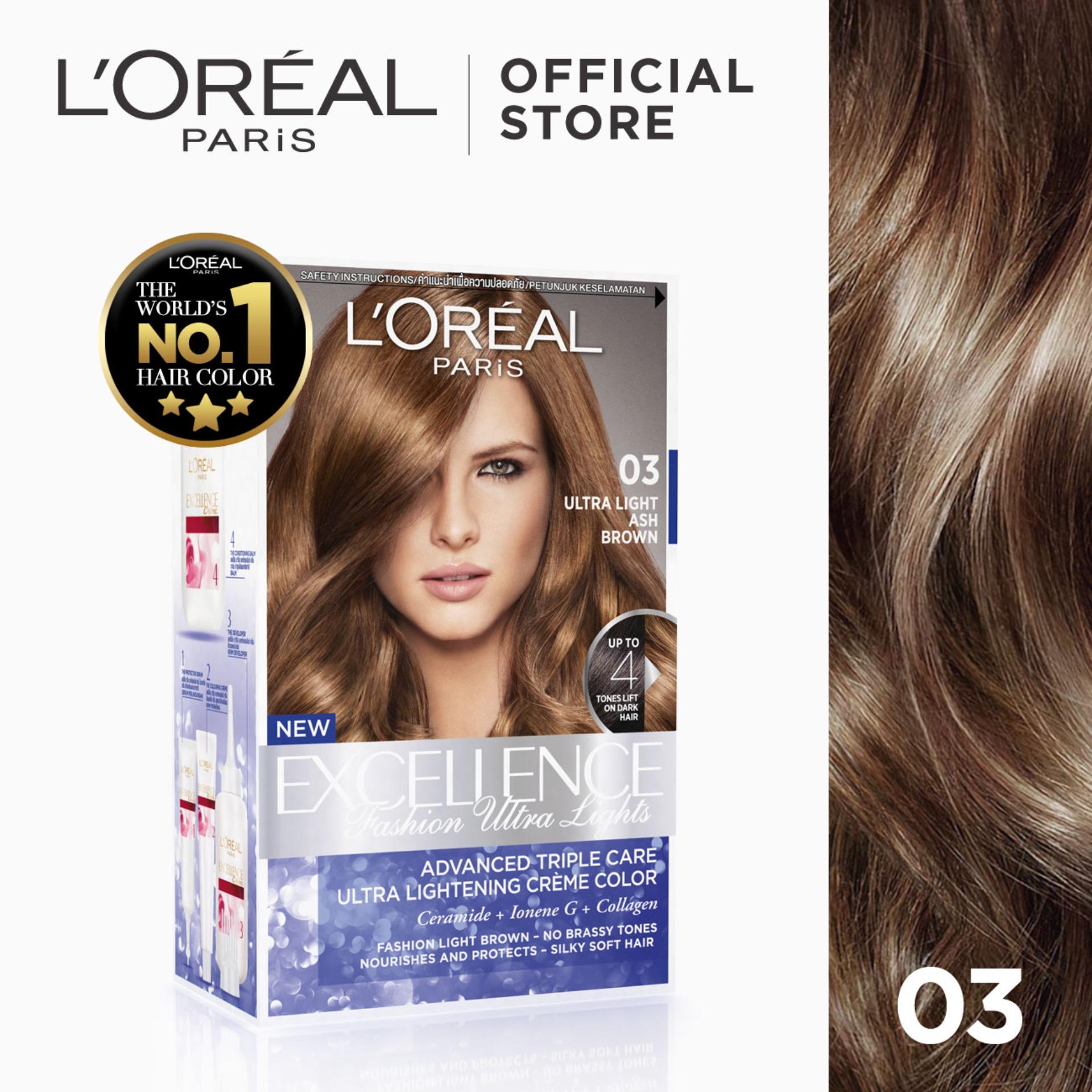 Excellence Fashion Ultra Lights Hair Color 03 Ash Brown World S No 1 By L Oreal Paris W Protective Serum Conditioner