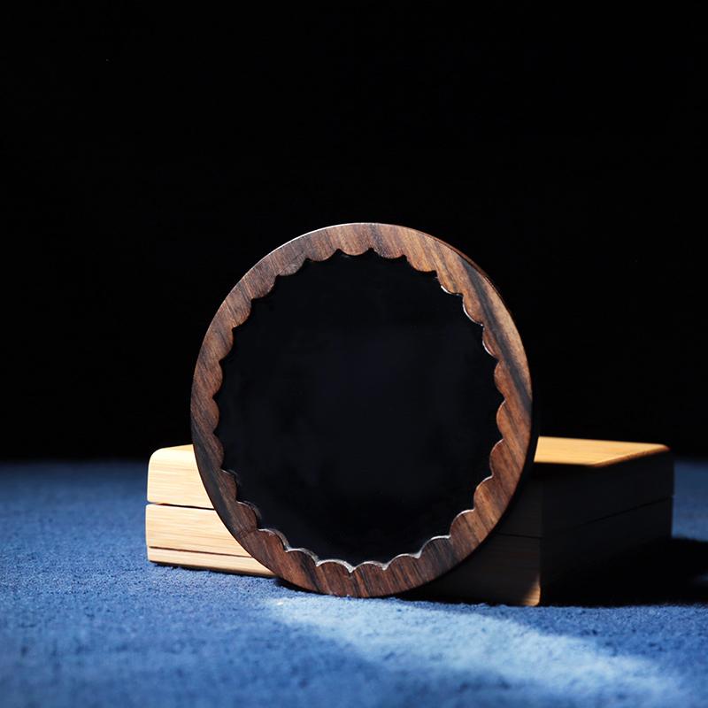Zhouguangsheng Sink Expensive Treasure Varved Wooden Mirror with Portable Sandalwood Folding Wooden Mirror High-definition Make-up Mirror Gift Philippines