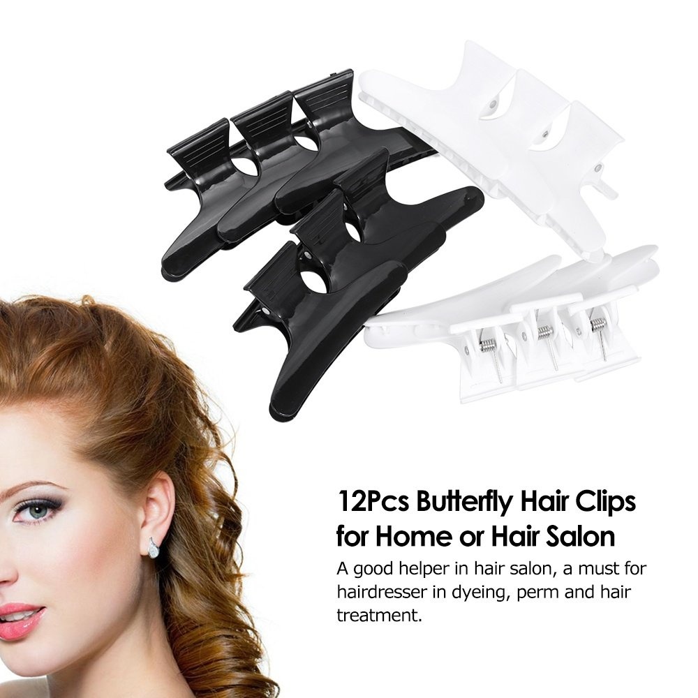 12pcs Butterfly Hair Clips Hair Claw Clamps Plastic Hairpin Teeth