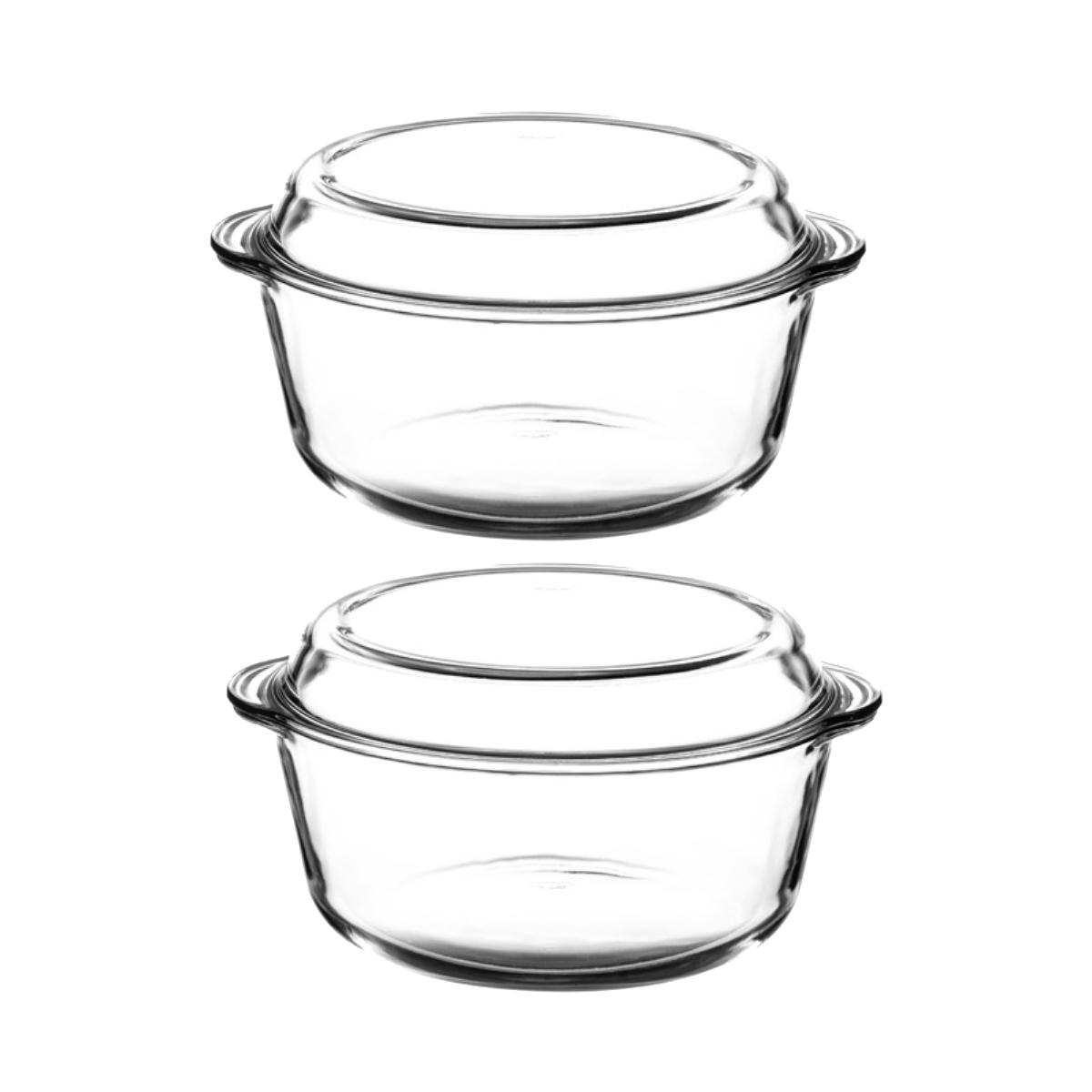 Borcam Round Casserole With Cover 3000cc, Set Of 2 By Borcam Philippines