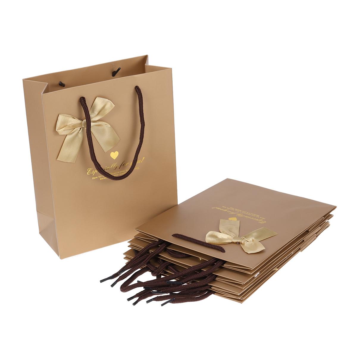 5pcs Premium Assorted Gift Bags Cube Paper Retail With Handles Size M Golden 5pcs Premium Assorted Gift Bags Cube Paper Retail With Handles Size M Golden