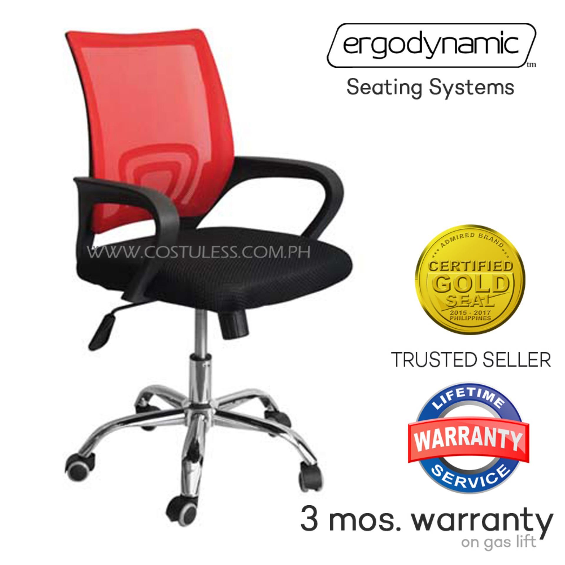 Ergodynamic Philippines List High Low Back Ergodynamic Emc P1 Red Mesh Chair 360 Swivel Function Office Mid Back Staff