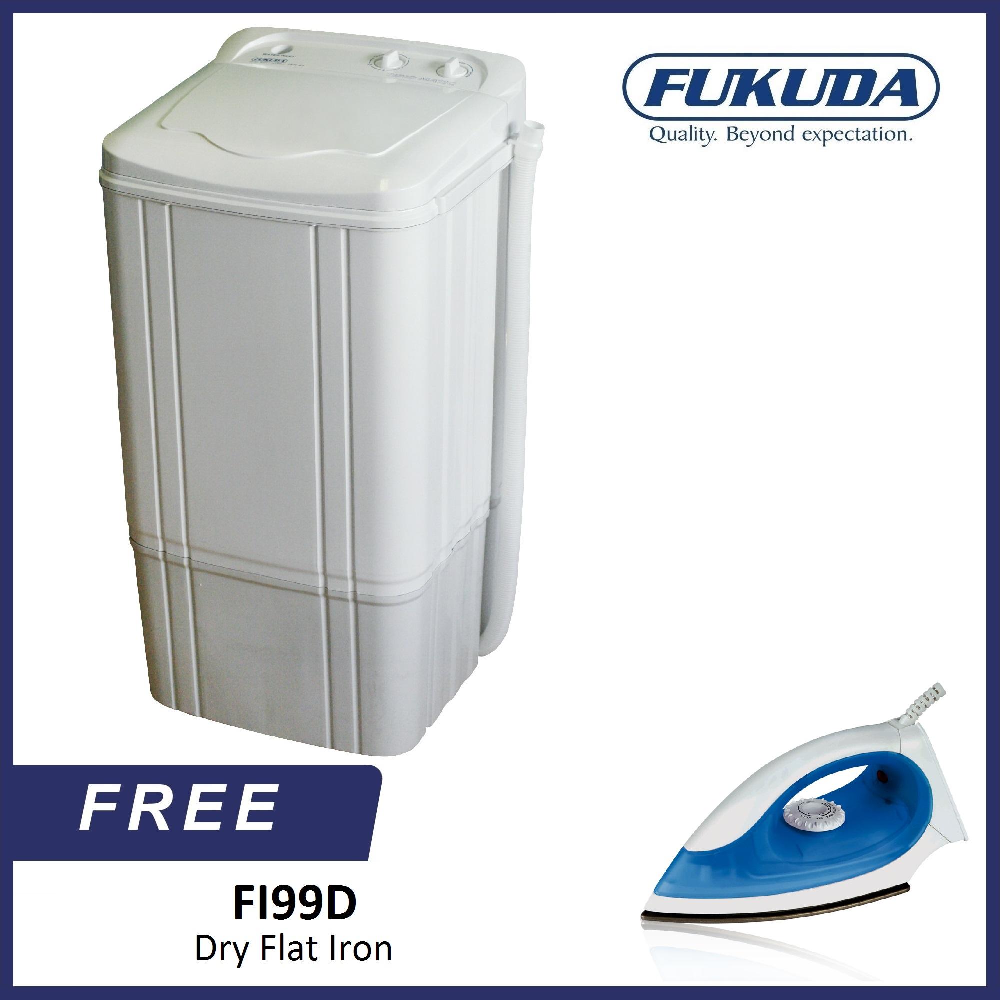 Fukuda FSW62 6.2kg Single Tub Washing Machine (White) with FREE Fukuda  FI99D Dry
