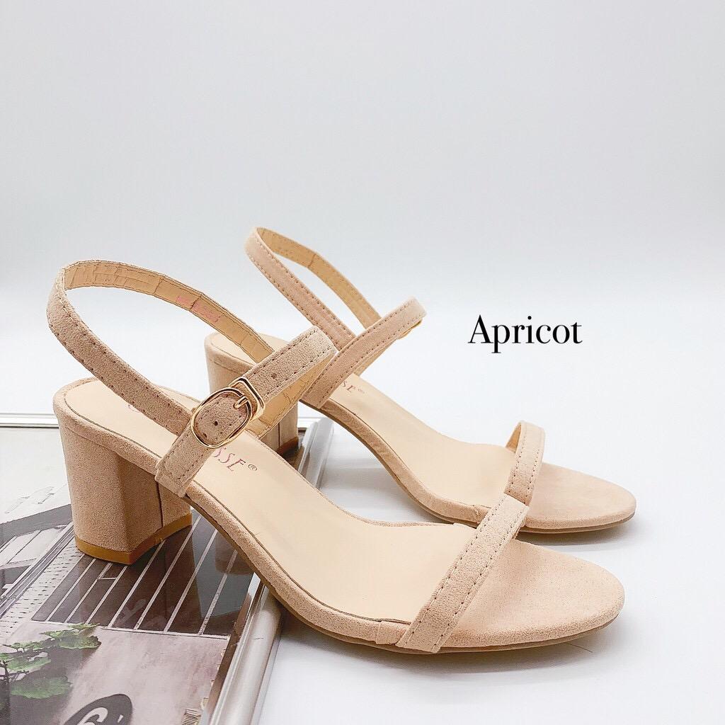 Korean Suede Block Heel Sandals High Heels 2 5inch Korean Suede Block Heel Sandals High Heels 2 5inch