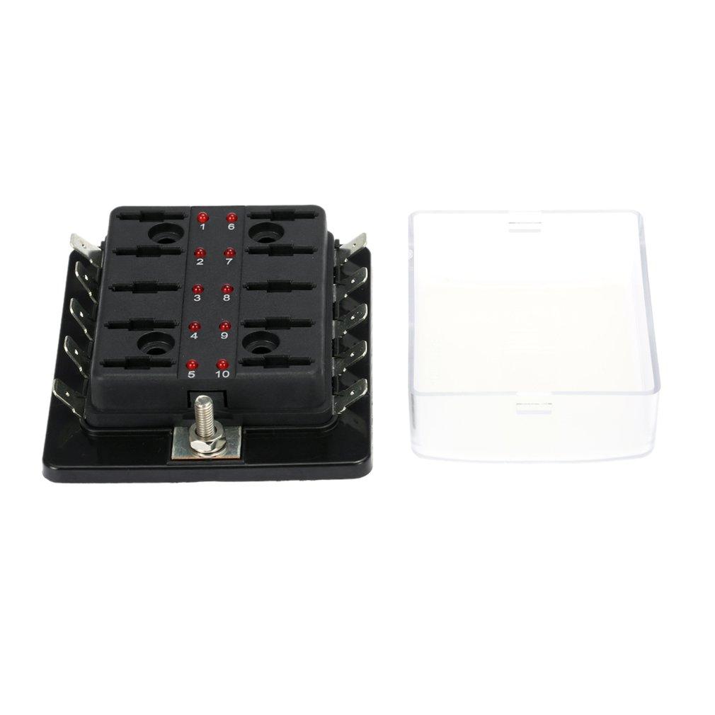 (3PCS FREE SHIPPING)ELEC 10 Way Fuse Box + 10 Blade Fuses Kit Fuse