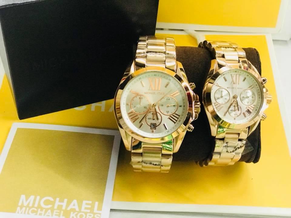 Authentic Michael Kors Couple Watch Gold Tone White Dial