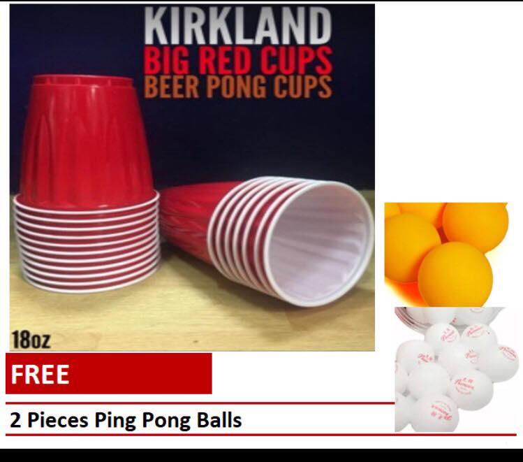 Kirkland Red Cups Set Of 24 With Free 2 Ping Pong Balls By Mags1114 General Merchandise